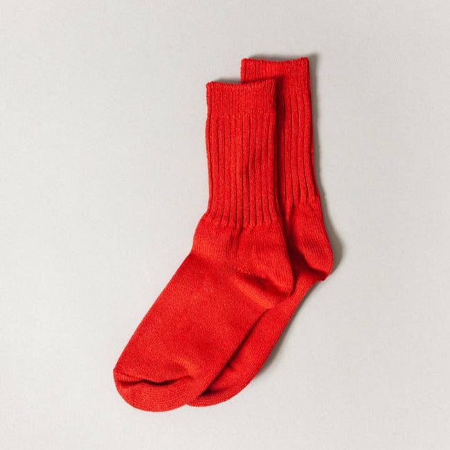 sasawashi ribbed socks - red
