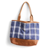 indigo plaid | hand loomed | 100% linen | vault premium