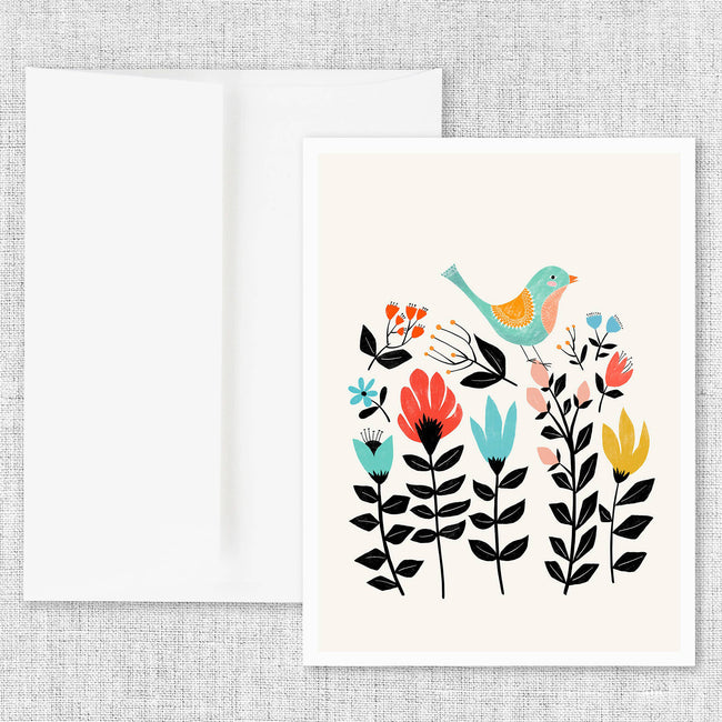 card | folk art garden