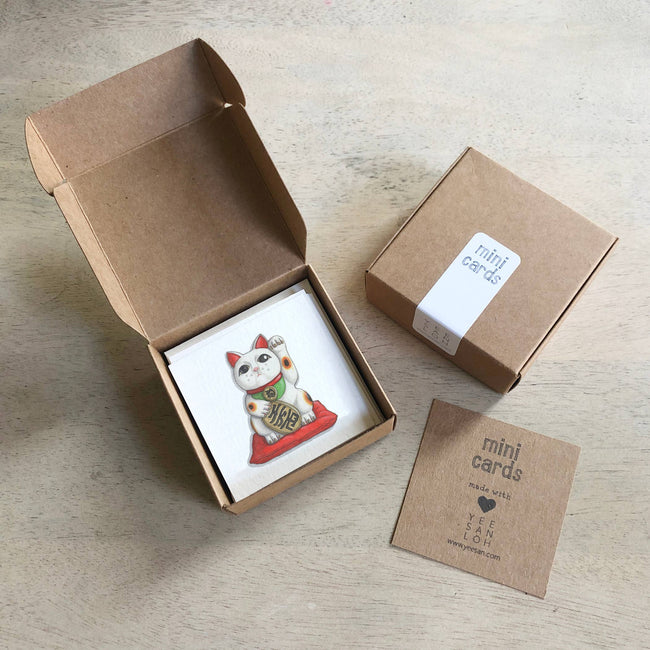 mini card set | 12 count | maneki neko | yeesan loh