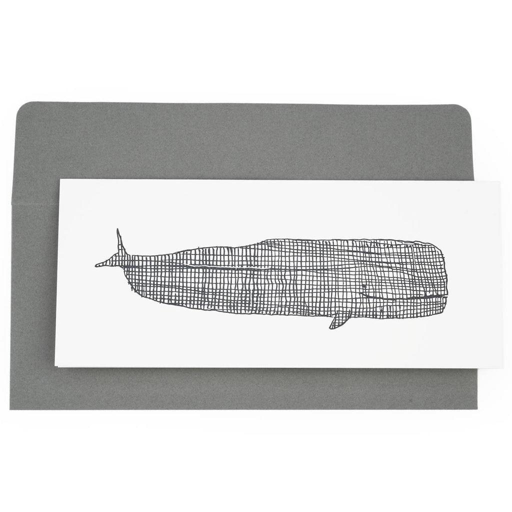card featuring an illustrated whale