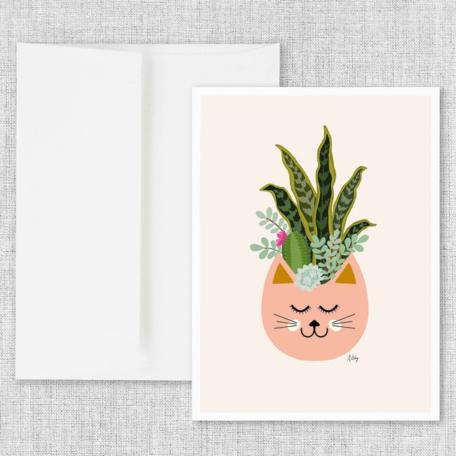 card | cat planter