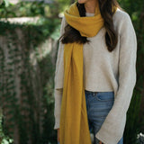 cashmere scarf in mustard