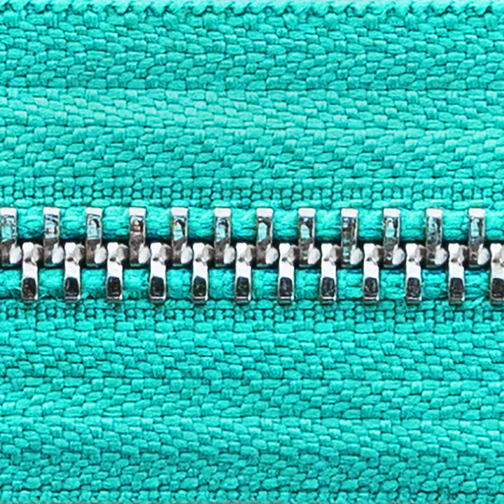 aqua | nickel | zipper swatch