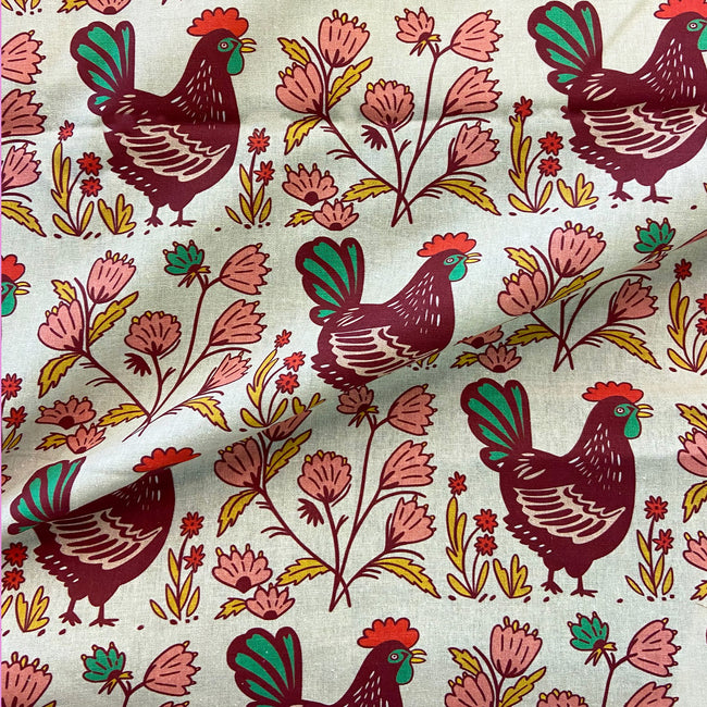 hens in the garden | linen blend | limited vault