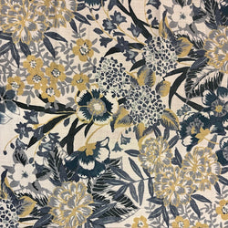 prussian blue poppies | linen blend | vault premium