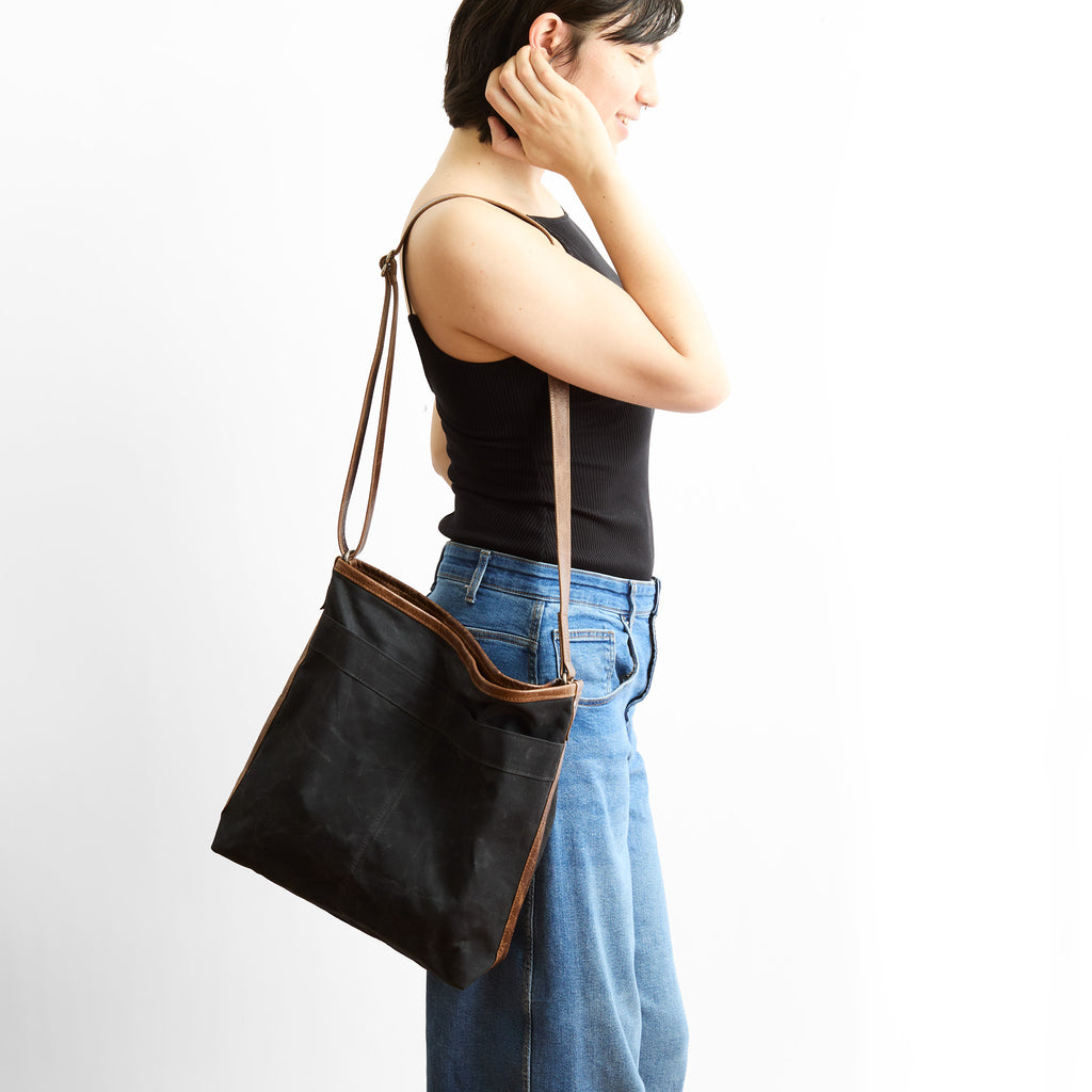 the lerret in black waxed canvas