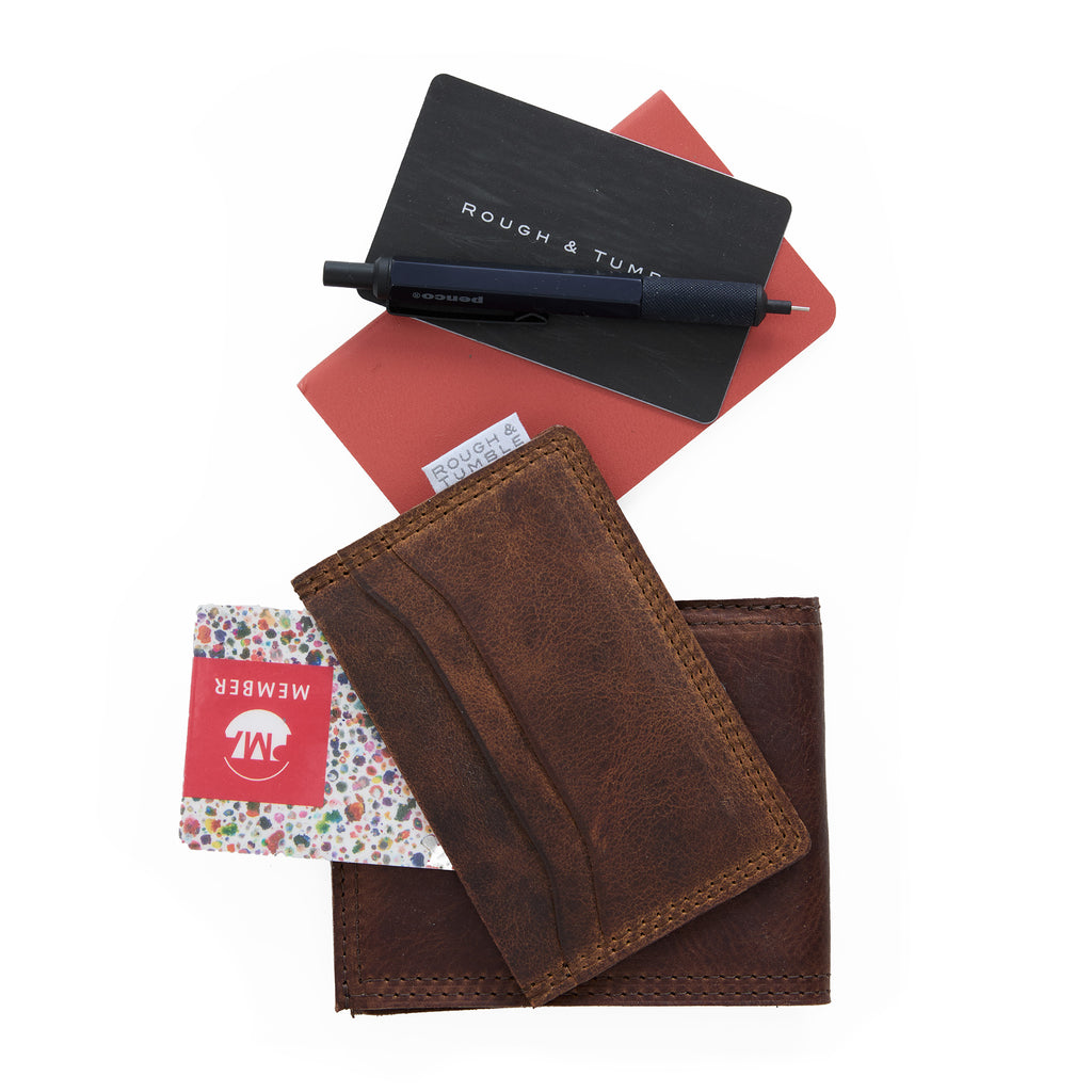 five slot wallet in weathered cigar