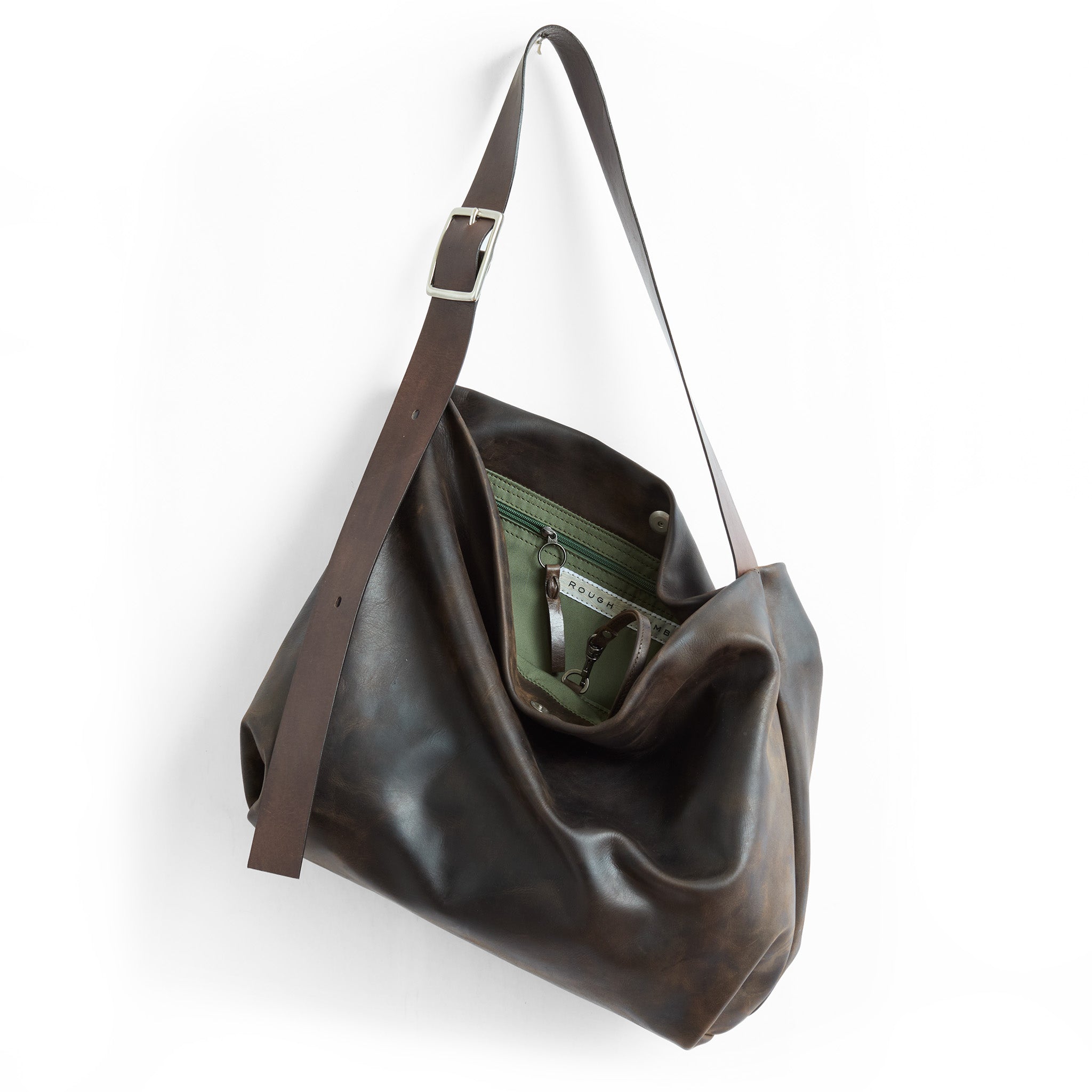 large central boho in distressed espresso, showcasing acadia lining
