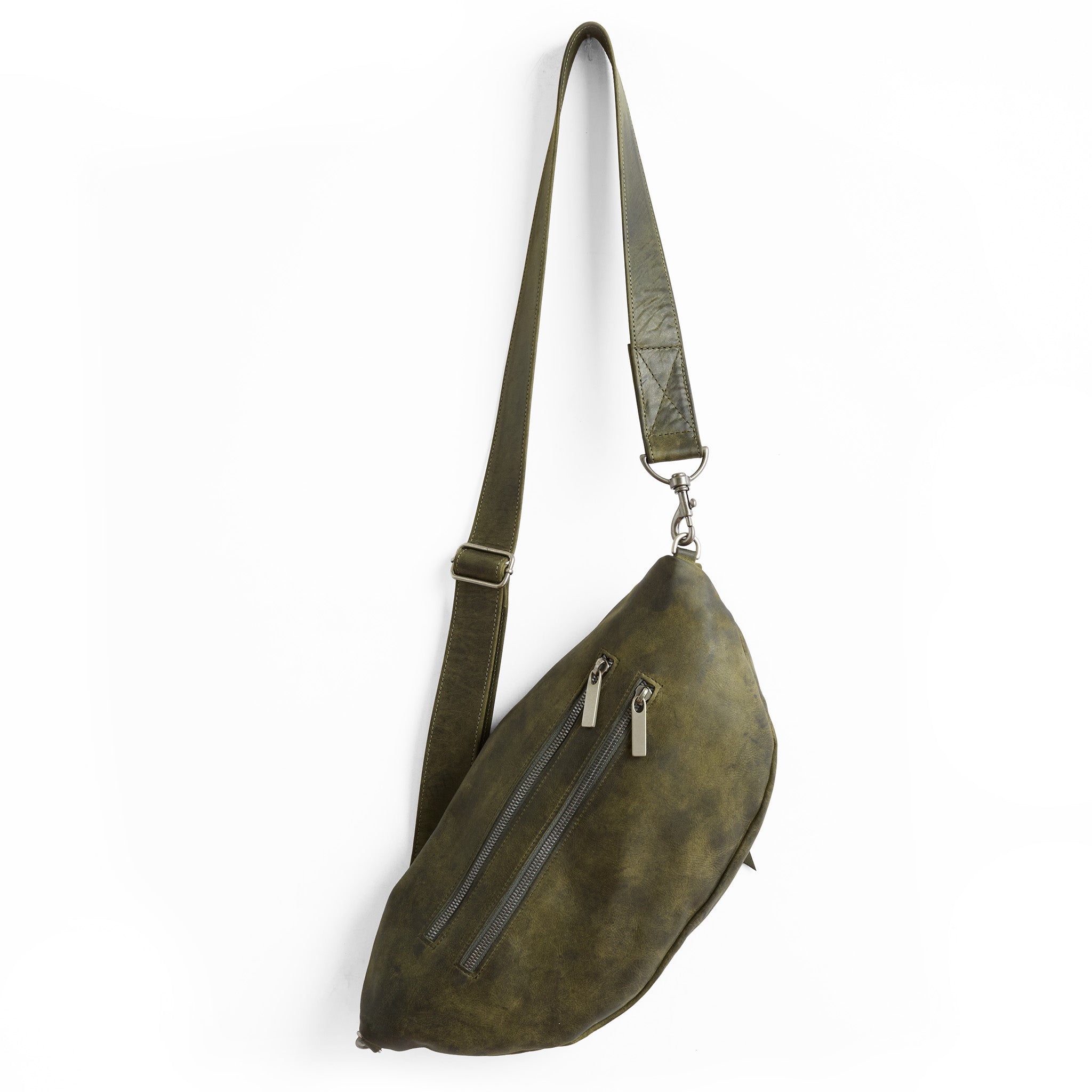 lissa in moss, back zippered pockets