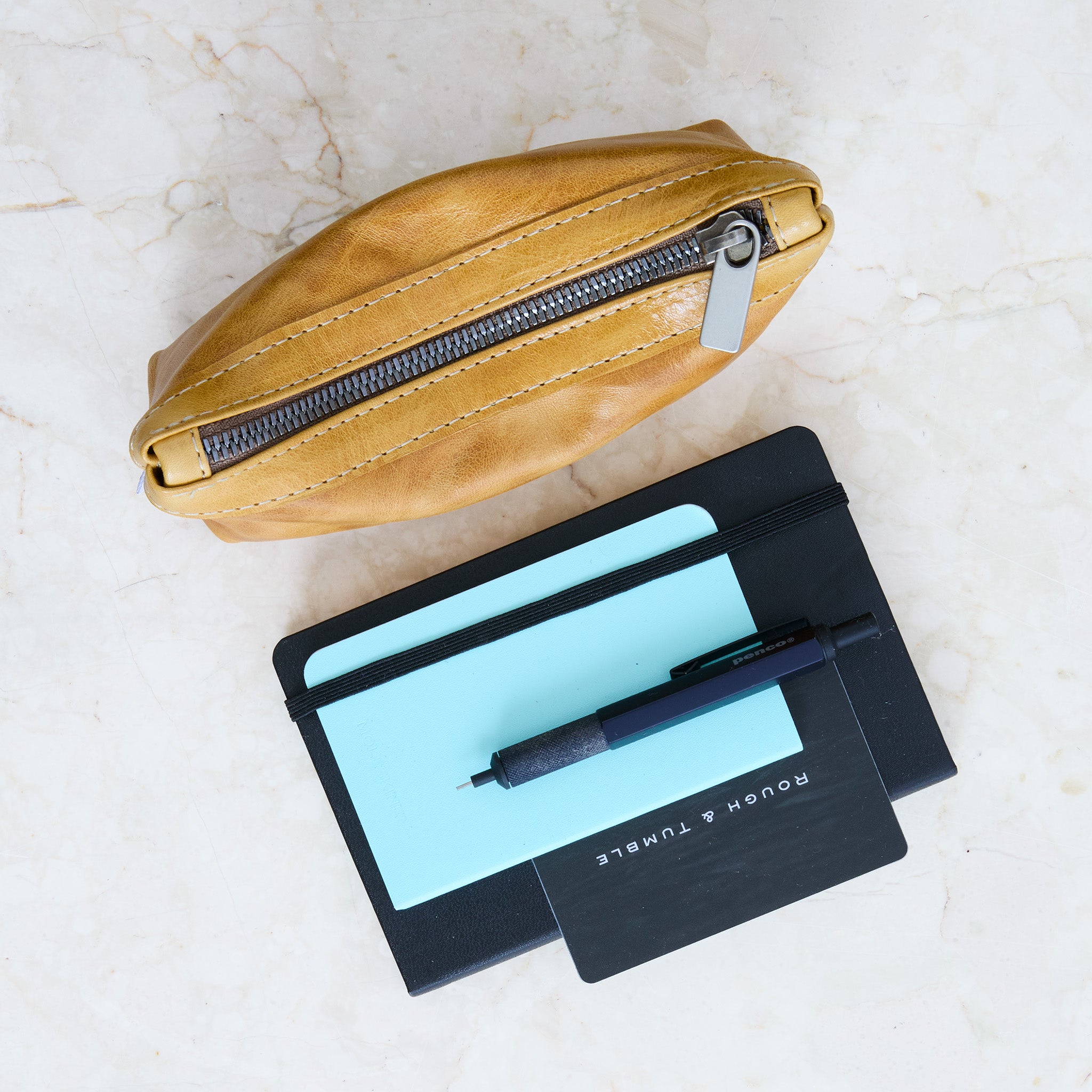 small zip pouch in goldenrod