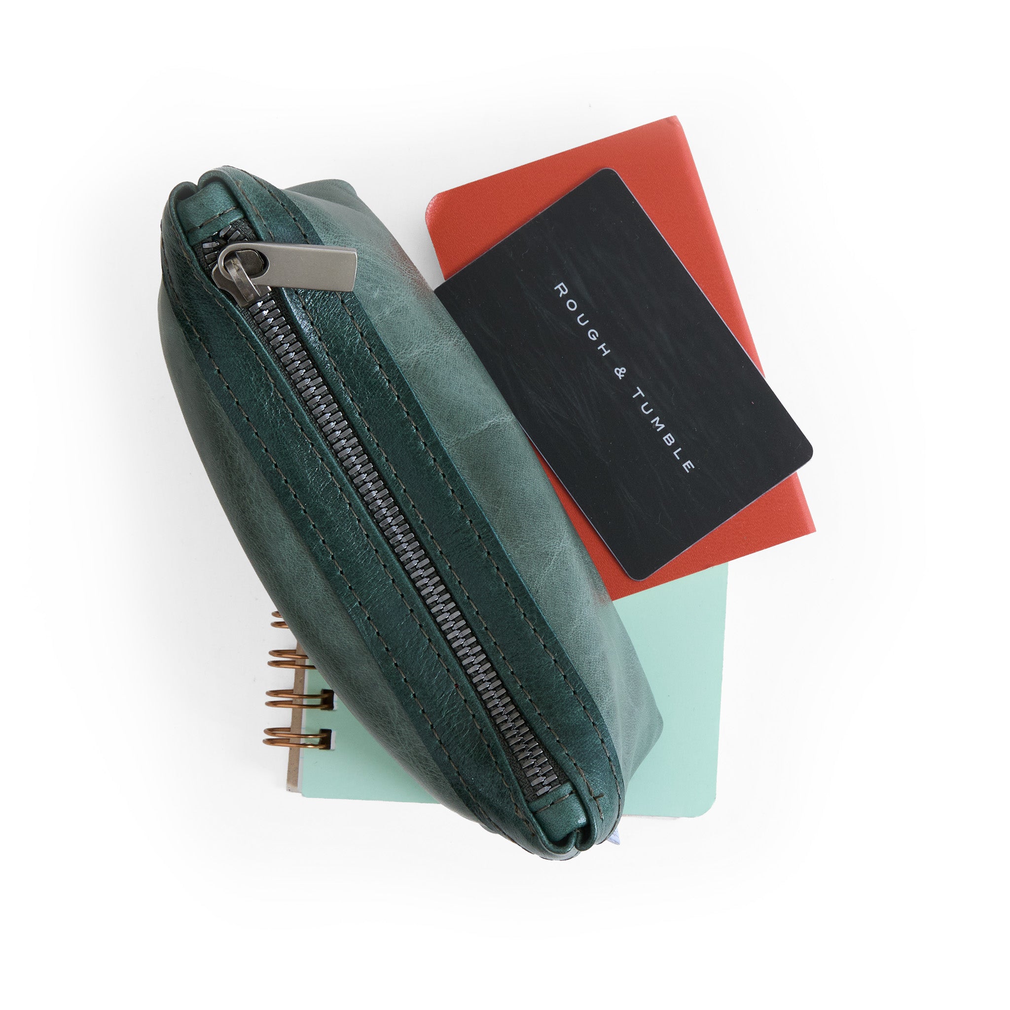 small zip pouch in river moss