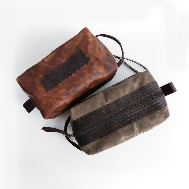 dark brown zipper | ditty bag in dark oak, fuente base, and espresso top stripe