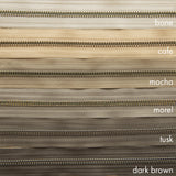 dark brown | nickel | zipper swatch