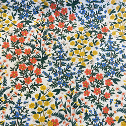 rifle paper co. wildwood garden cream | linen cotton blend | flap vault