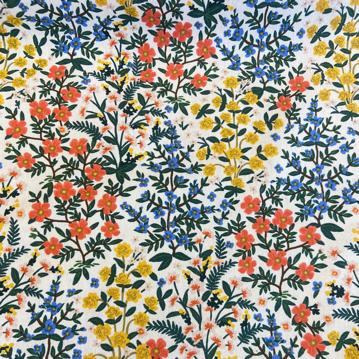 rifle paper co. wildwood garden cream | linen cotton blend | flap vault
